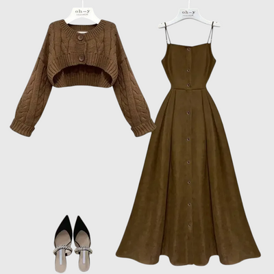 Jackie - Korean Chic 2-teiliger Mini-Kleid Set