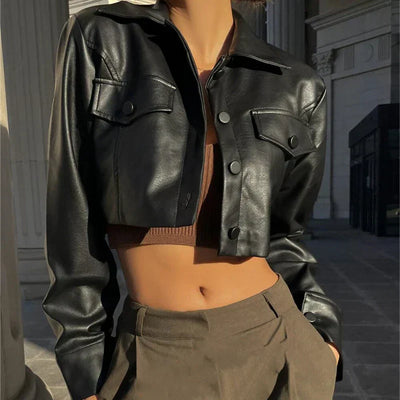 Élise™ | Elegante Jacke aus Kunstleder