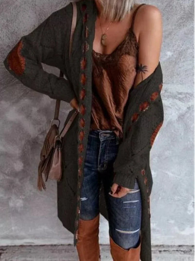 Amalia - Vintage Strickjacke mit Kapuze