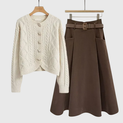 Mila - Plus Size Strickpullover & Minirock Set
