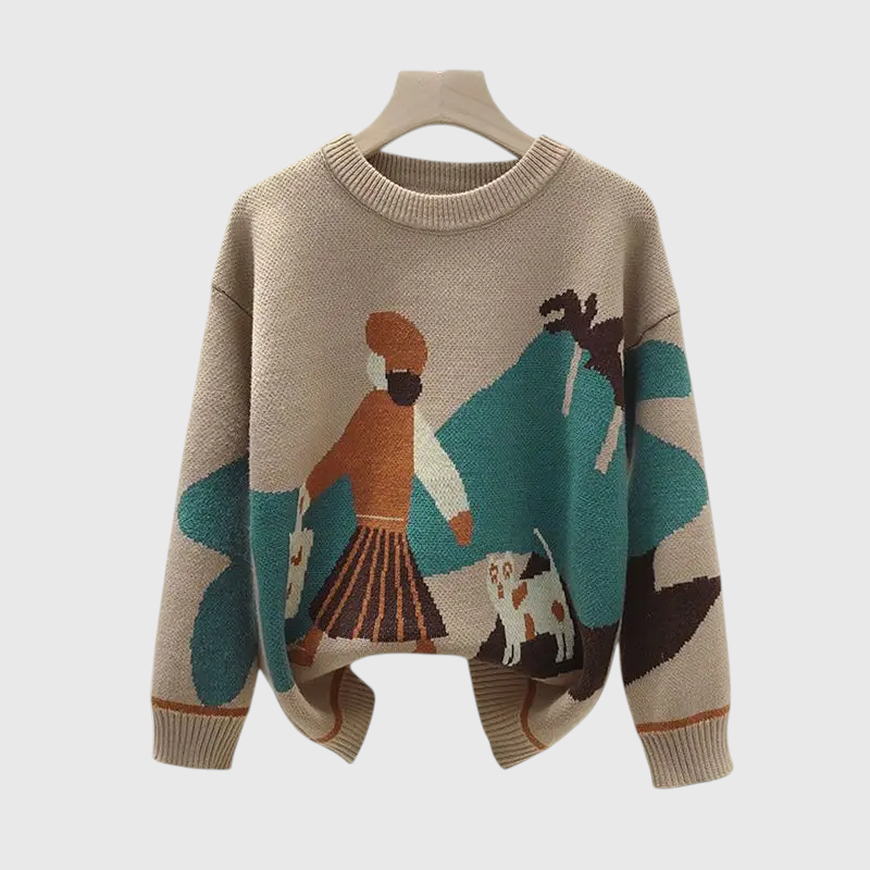 Lina - Gemütliches Strickpullover- und Rock-Outfit
