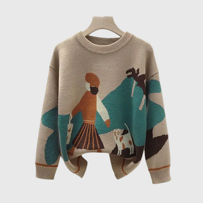Lina - Gemütliches Strickpullover- und Rock-Outfit