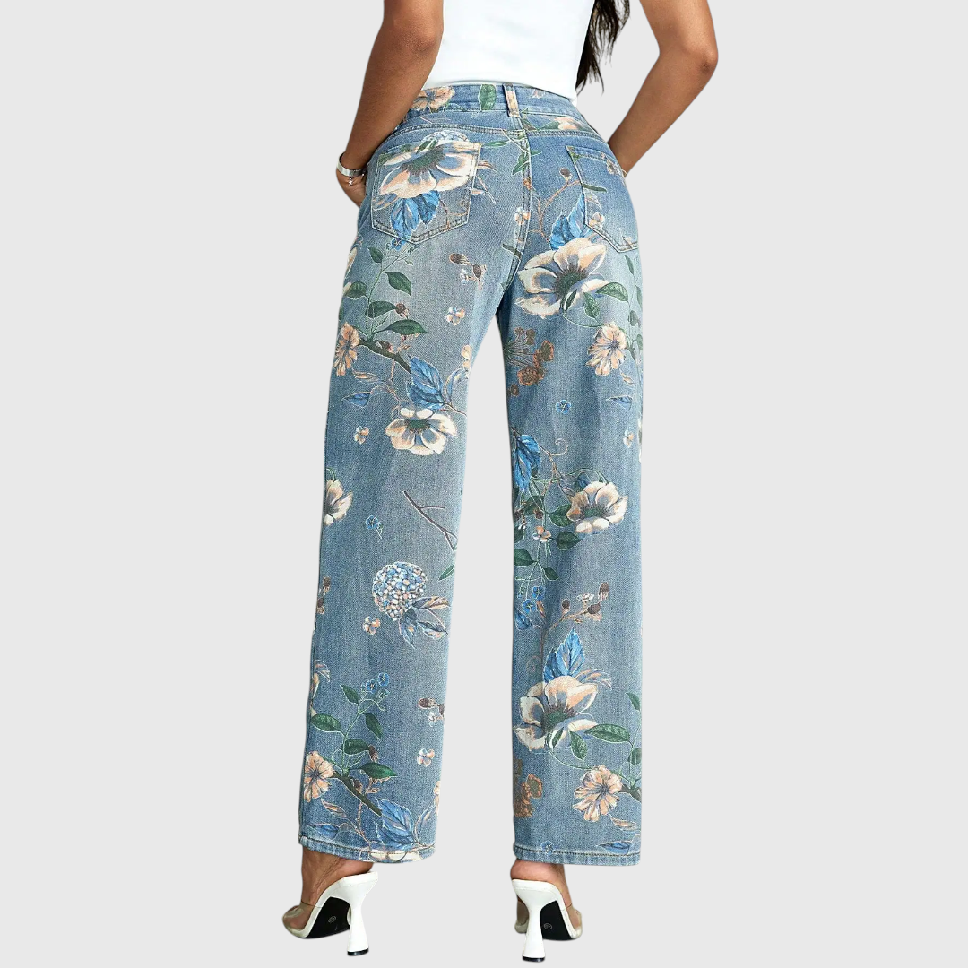 Berna - Blumenmuster Streetwear Weite Jeans