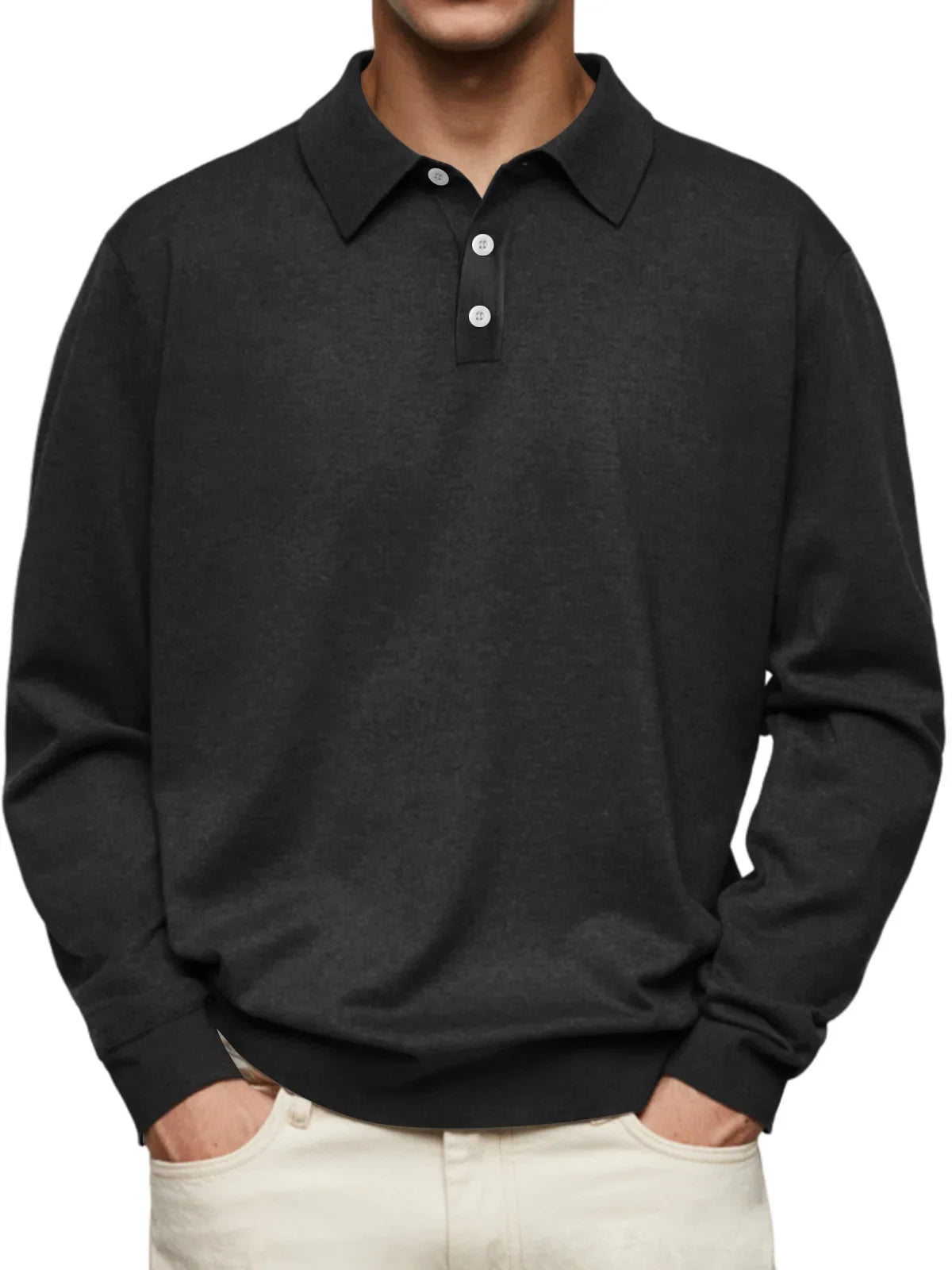 Adam™ | Casual Poloshirt Met Lange Mouwen
