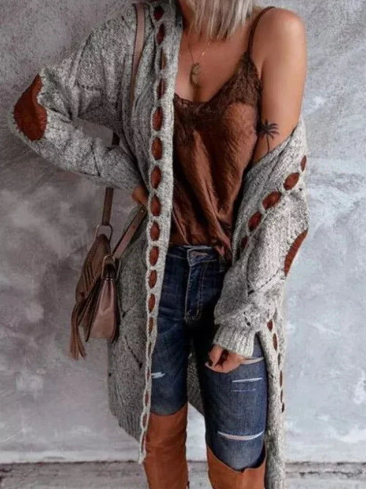 Amalia - Vintage Strickjacke mit Kapuze