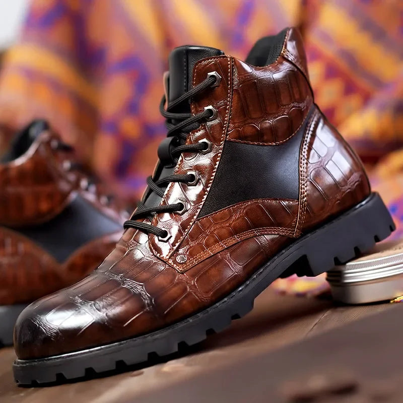 Rendell | Leder Croco Stiefel