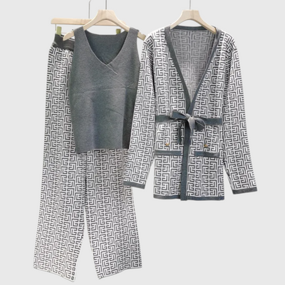 Elena - 3-teiliges Strick-Cardigan-Set