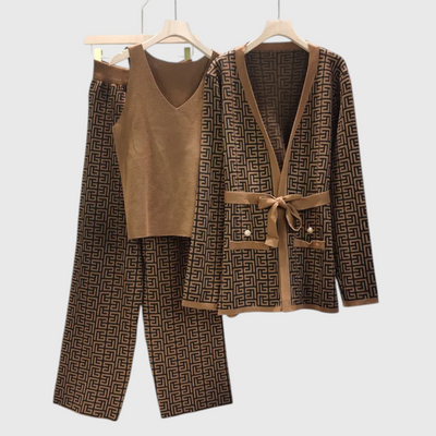 Elena - 3-teiliges Strick-Cardigan-Set