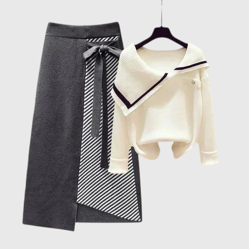 Ismelda - Damen Gemütliches Gestreiftes Strickset