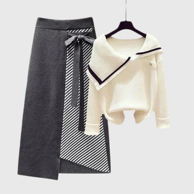 Ismelda - Damen Gemütliches Gestreiftes Strickset