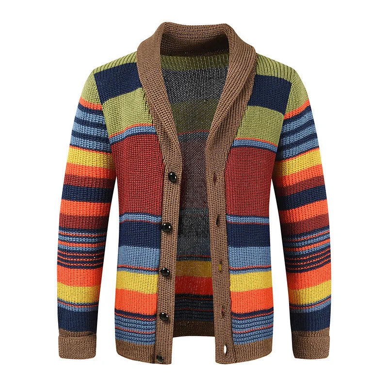 Lennart | Strick-Cardigan für Herren mit Farbblock & Geometrischem Muster