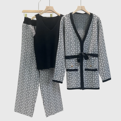 Elena - 3-teiliges Strick-Cardigan-Set