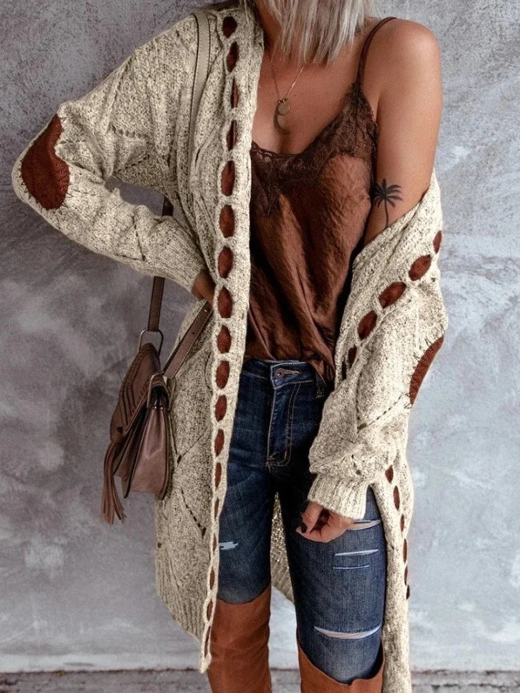 Amalia - Vintage Strickjacke mit Kapuze