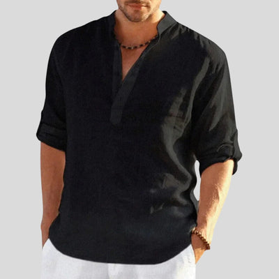 Leinenhemd Herren Locker Sommerlich – Elegantes Freizeithemd mit Kragen