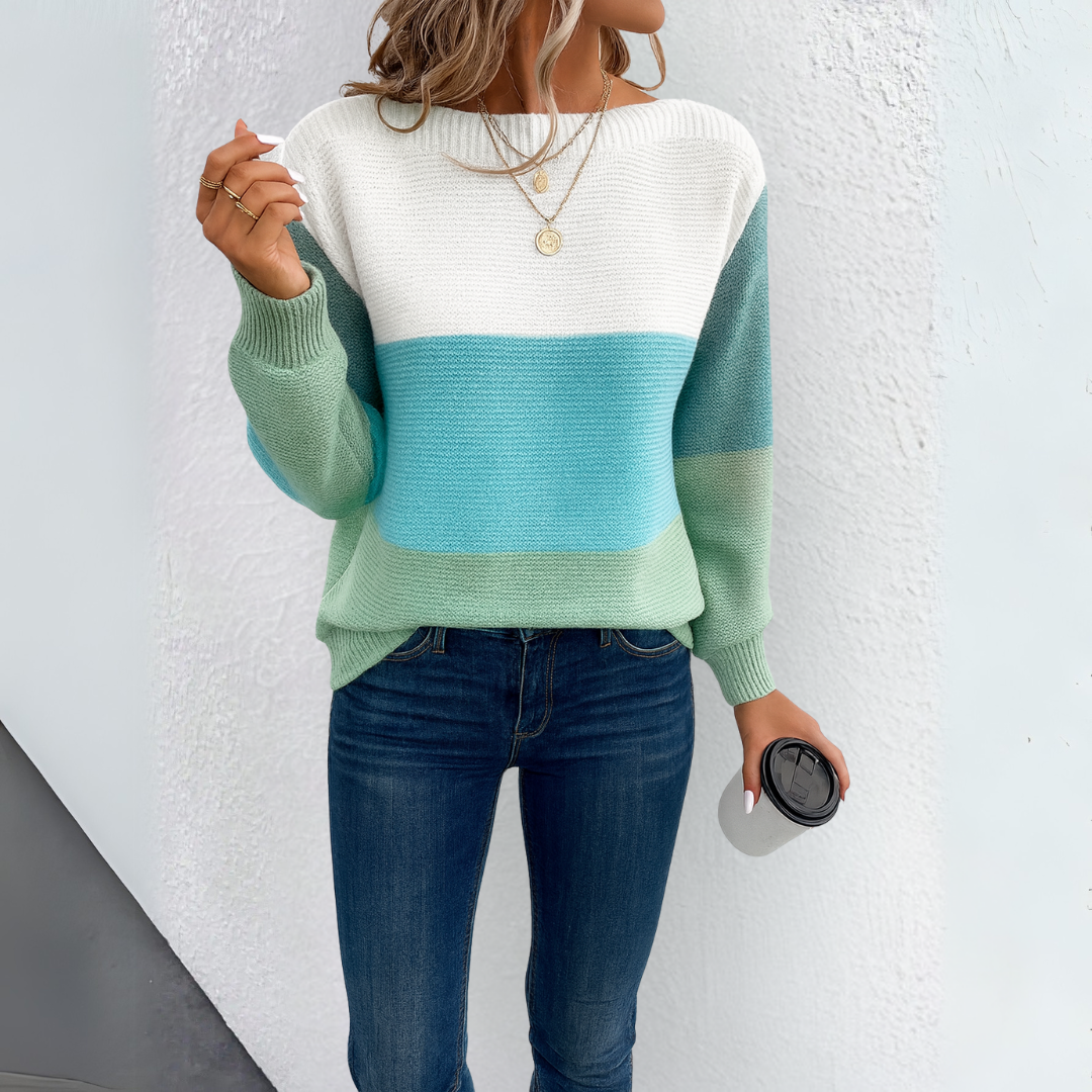 Clara™ Pullover - Stilvolles Dreifarbendesign für den Komfort der Frauen