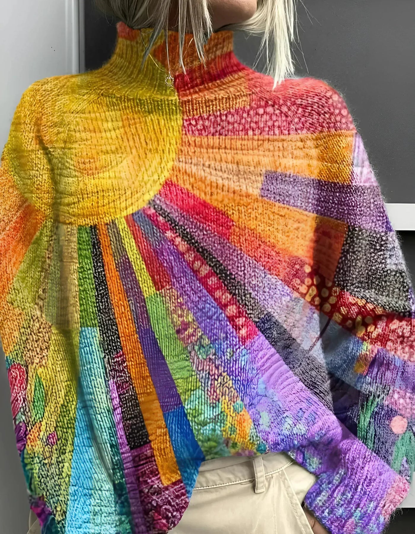 Ada - Bunter und fröhlicher Rollkragenpullover