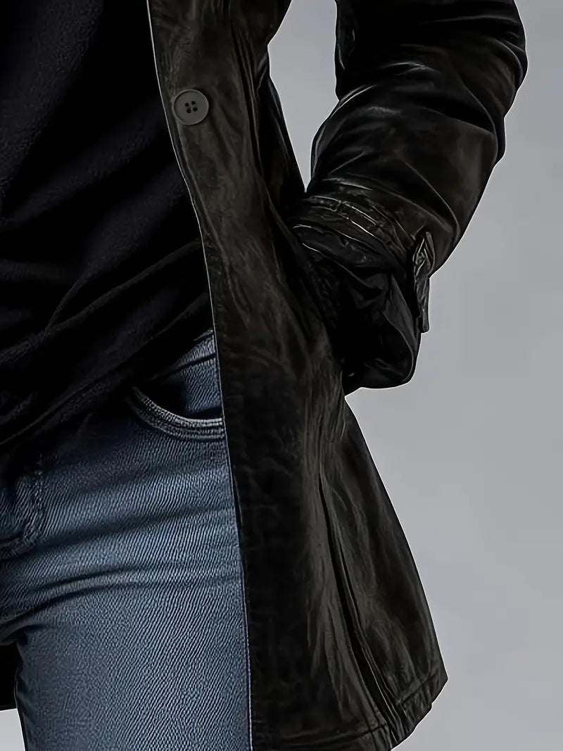 Adelina™ | Casual Lederjacke mit Knöpfen