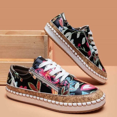 Oluchi™ - Florale Orthopädische Reißverschluss-Sneaker
