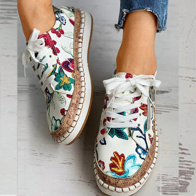 Oluchi™ - Florale Orthopädische Reißverschluss-Sneaker