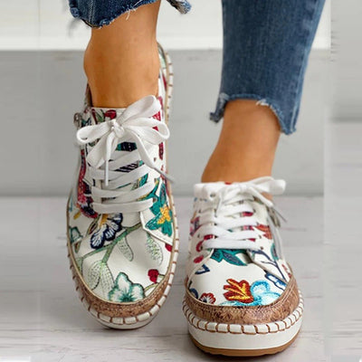 Oluchi™ - Florale Orthopädische Reißverschluss-Sneaker