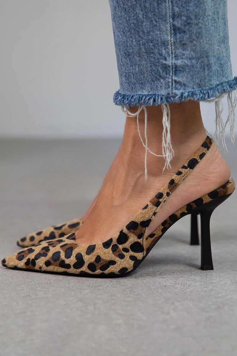 Laro™ | Spitzenschuhe mit Leopardenmuster in Khaki