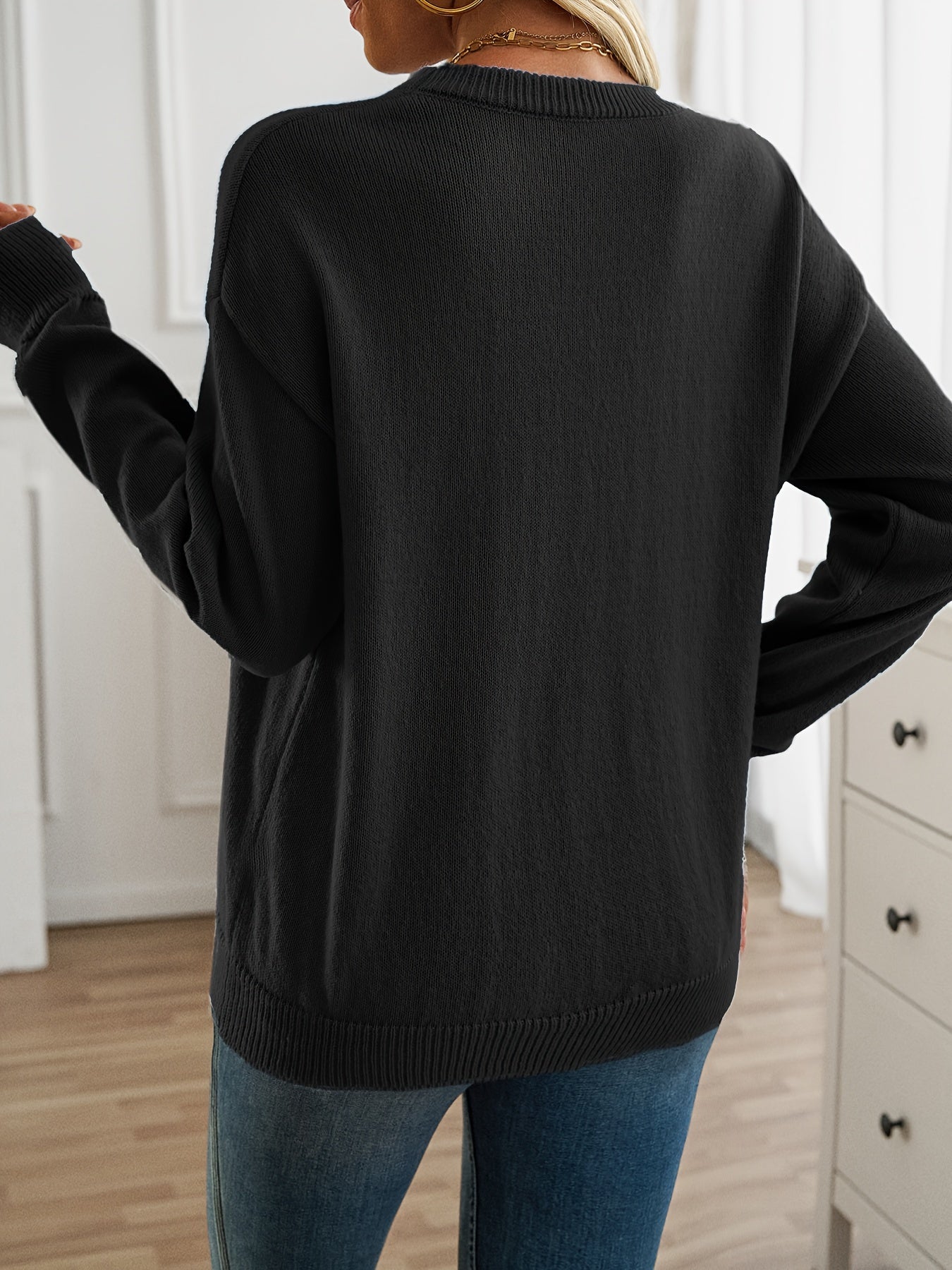 Elisabeth - Langarm Pullover mit Rundhalsausschnitt