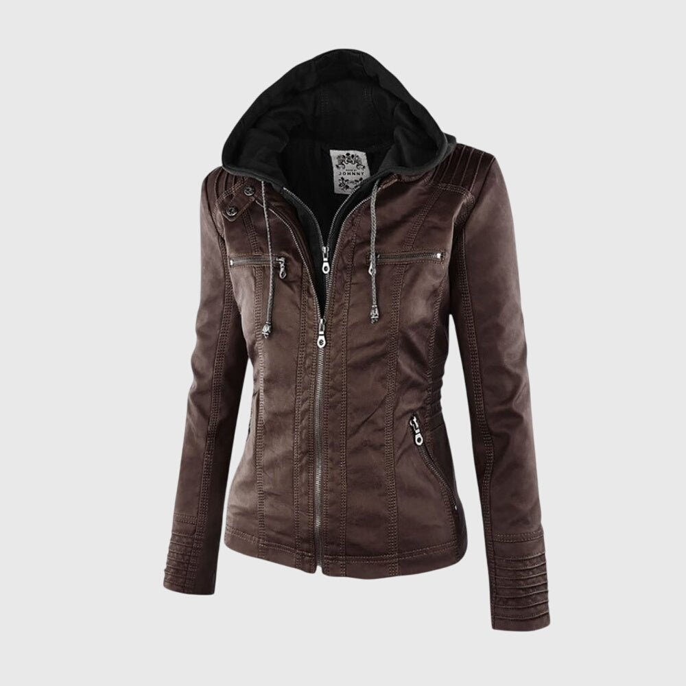 KAROLINE™ Stilvoller und einzigartiger Lederjacke