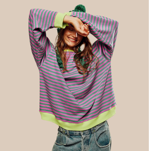 Manie - Gestreifter Oversized-Pullover