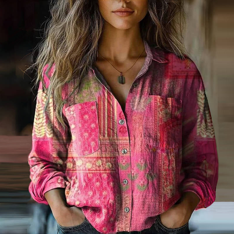 MONICA™ - VINTAGE BEDRUCKTE FRÜHLINGSBLUSE