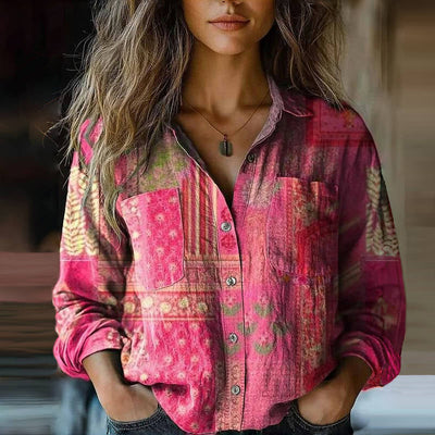 MONICA™ - VINTAGE BEDRUCKTE FRÜHLINGSBLUSE
