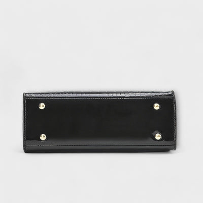 Nora. - Glänzende Krokodil-Muster Handtasche