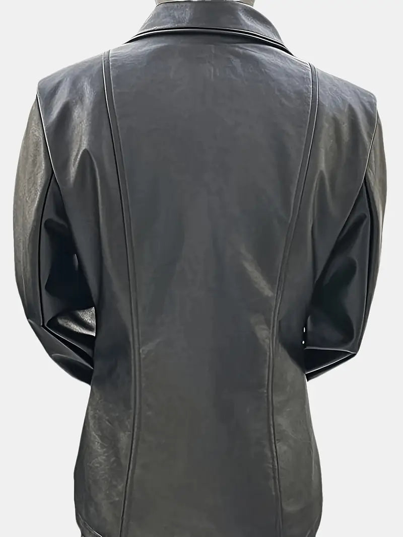 Adelina™ | Casual Lederjacke mit Knöpfen