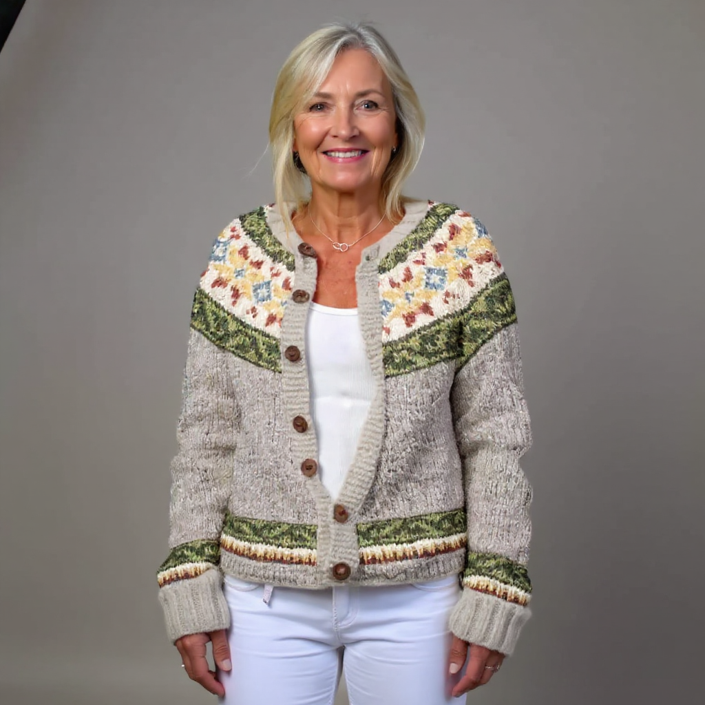 Herbst | Vintage Isländische Strickjacke
