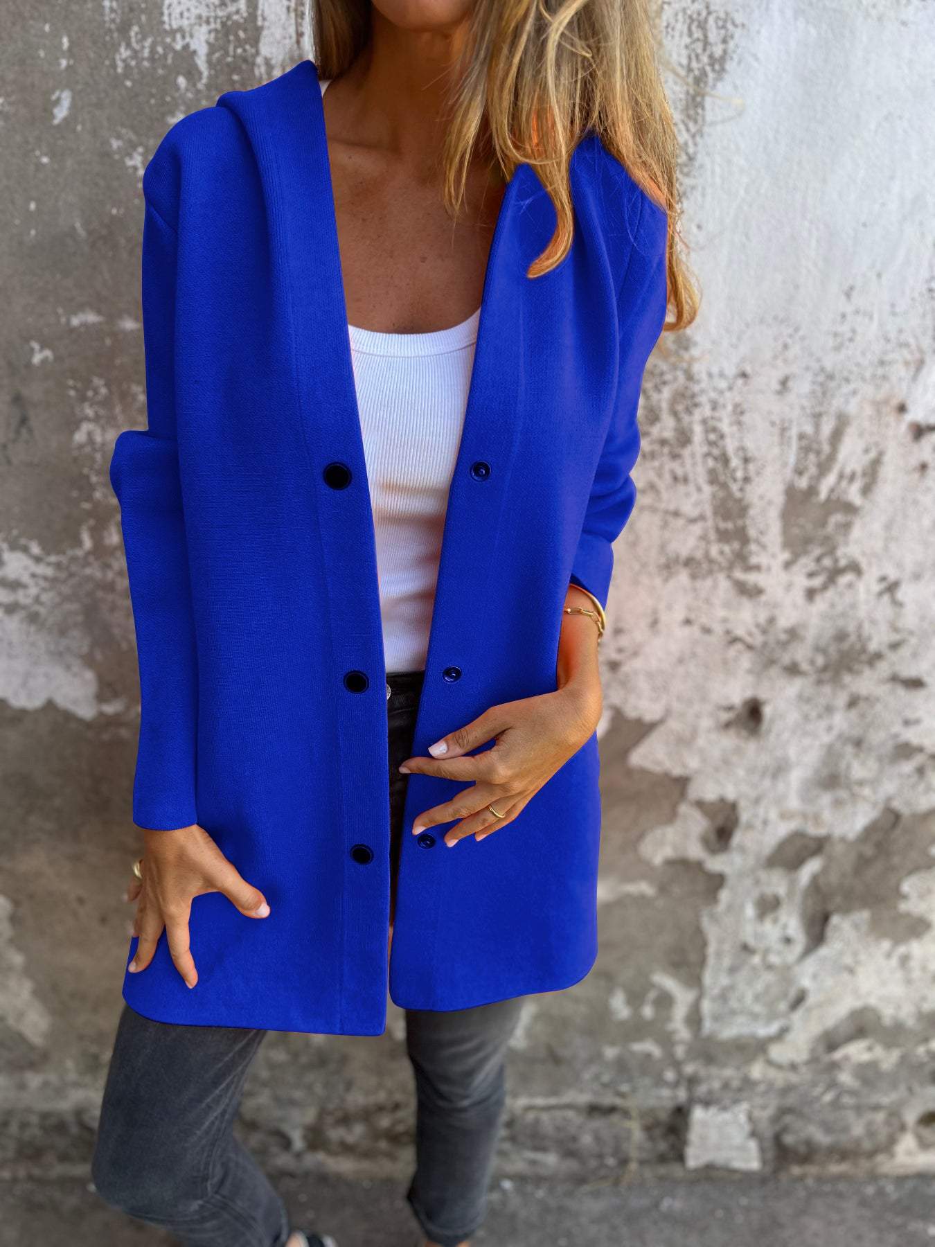Jacqueline | Lässige Hoodie-Jacke mit Knöpfen
