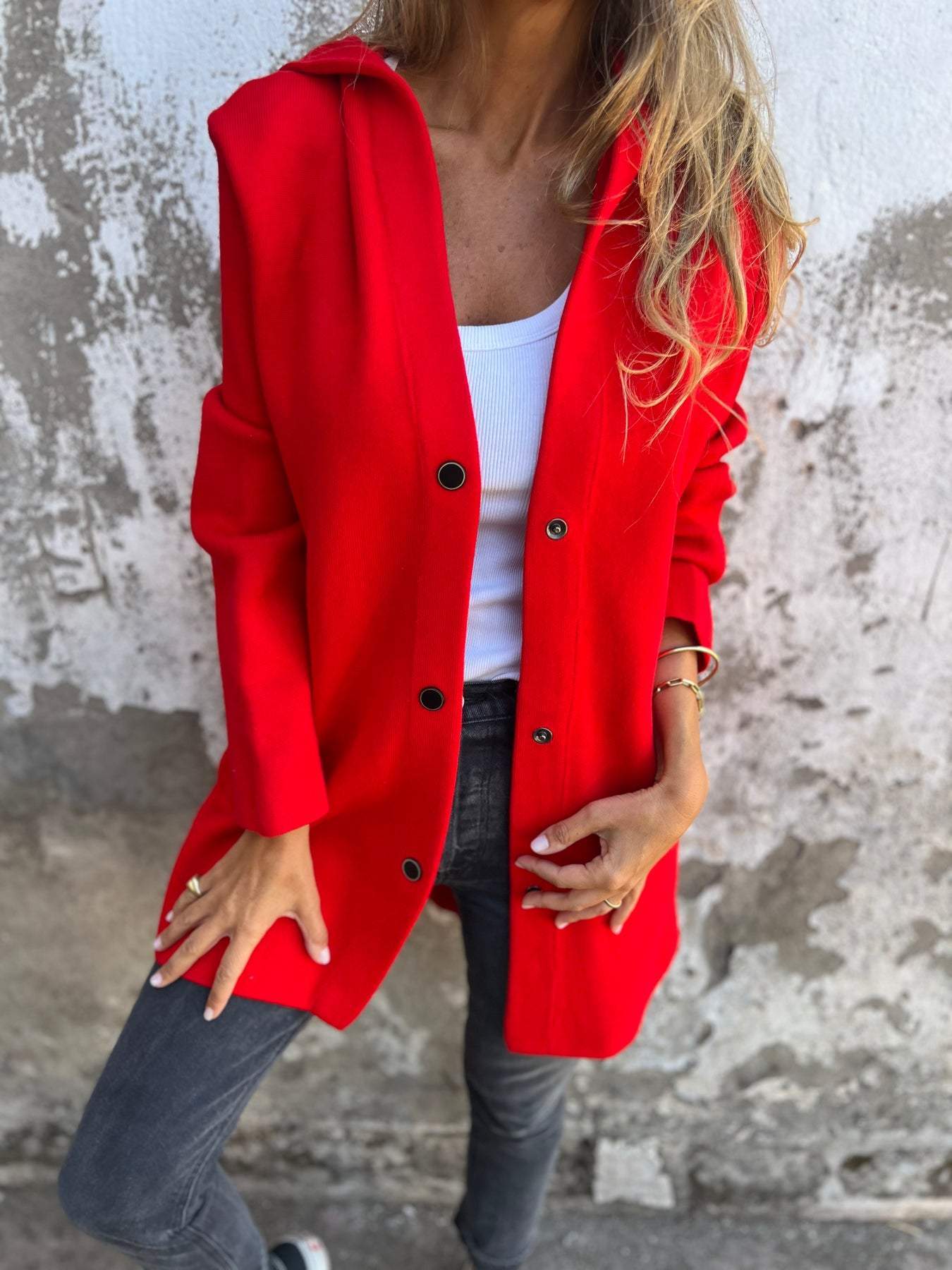 Jacqueline | Lässige Hoodie-Jacke mit Knöpfen