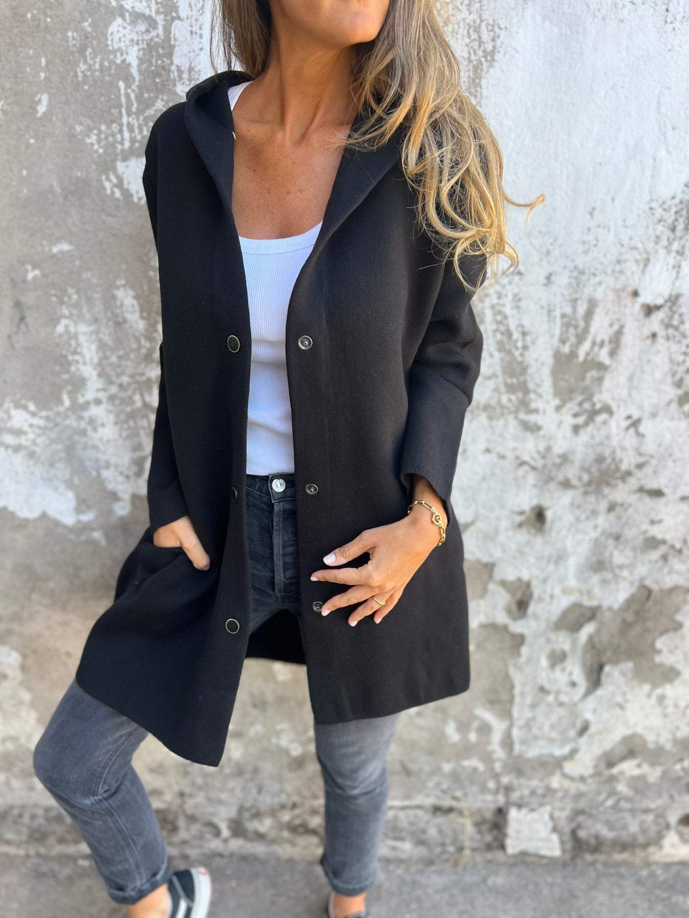 Jacqueline | Lässige Hoodie-Jacke mit Knöpfen
