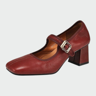 Olivia - Blockabsatz Schnallen Mary Jane Schuhe