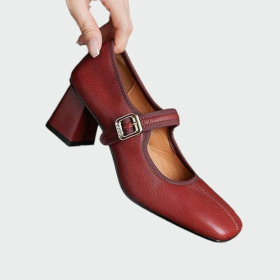 Olivia - Blockabsatz Schnallen Mary Jane Schuhe