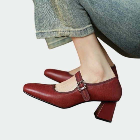 Olivia - Blockabsatz Schnallen Mary Jane Schuhe