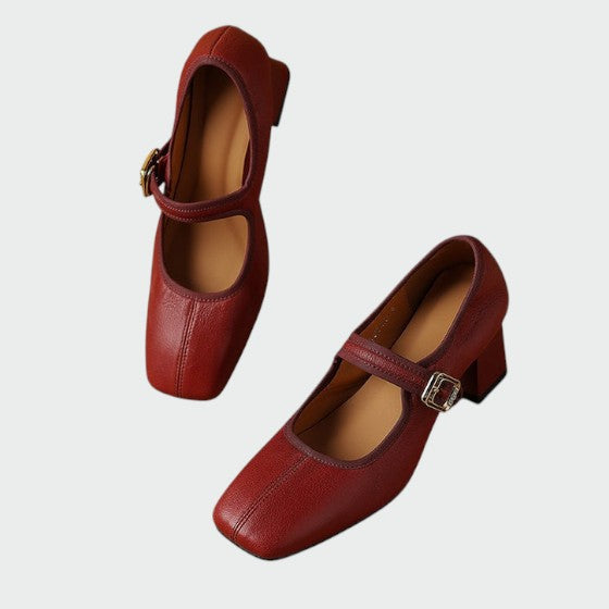 Olivia - Blockabsatz Schnallen Mary Jane Schuhe