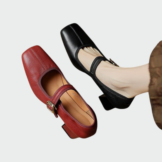 Olivia - Blockabsatz Schnallen Mary Jane Schuhe
