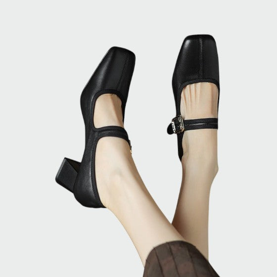Olivia - Blockabsatz Schnallen Mary Jane Schuhe