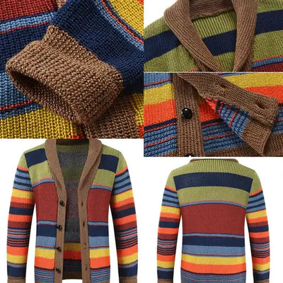 Lennart | Strick-Cardigan für Herren mit Farbblock & Geometrischem Muster