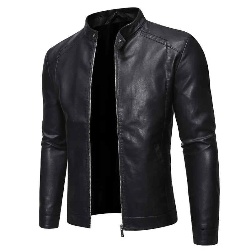 Stehkragen Lederjacke