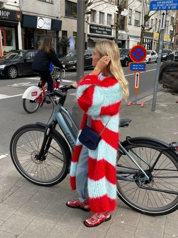 Sue | Übergroßer Flauschiger Langer Cardigan