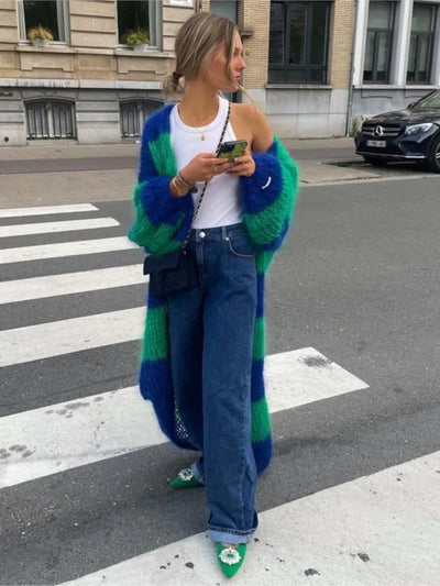 Sue | Übergroßer Flauschiger Langer Cardigan