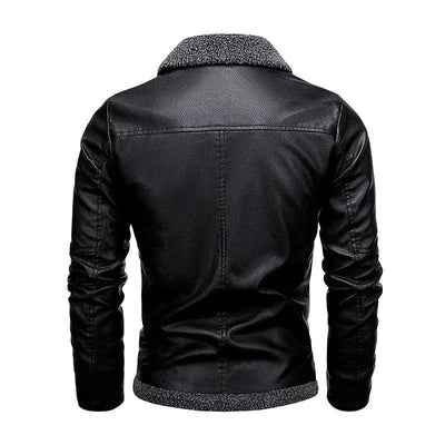 Elegante Fleece-Lederjacke