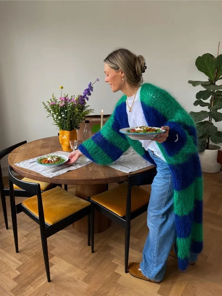 Sue | Übergroßer Flauschiger Langer Cardigan