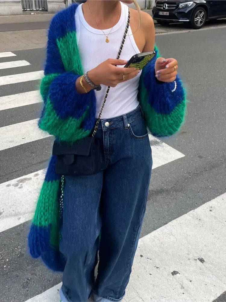 Sue | Übergroßer Flauschiger Langer Cardigan