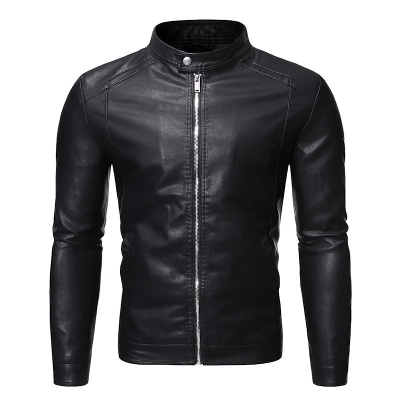 Stehkragen Lederjacke